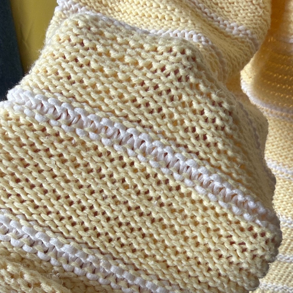 Light Yellow Striped Scoop Neck Sweater - Picture 4 of 6